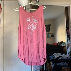 Pink flower tank top